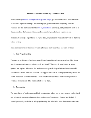 5 Forms of Business Ownership You Must Know