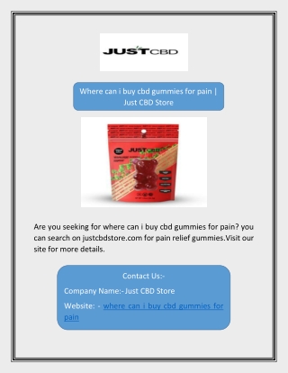 where can i buy cbd gummies for pain