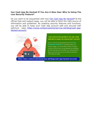 Can Cash App Be Hacked If You Are A New User Who Is Using The Low Security Feature-converted