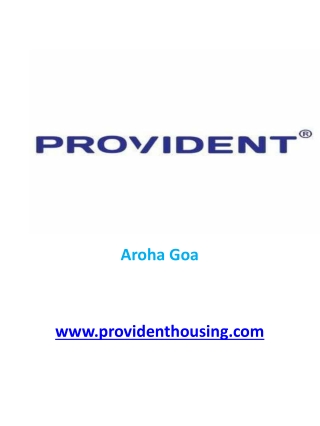 Residential projects in goa - New apartments for sale in goa - Aroha By provident