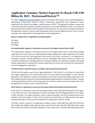 Application Container Market Expected To Reach USD 4.98 Billion By 2023
