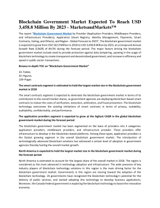 Blockchain Government Market Expected To Reach USD 3,458.8 Million By 2023