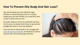 How To Prevent Oily Scalp And Hair Loss