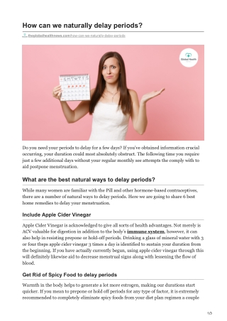 How can we naturally delay periods?