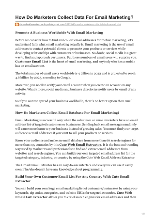 1How Do Marketers Collect Data For Email Marketing
