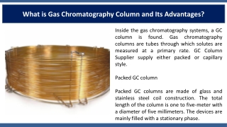 What is Gas Chromatography Column and Its Advantages