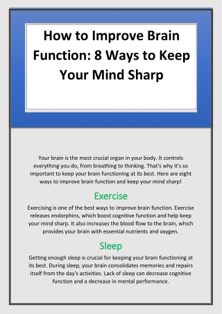 How to Improve Brain Function 8 Ways to Keep Your Mind Sharp (1)