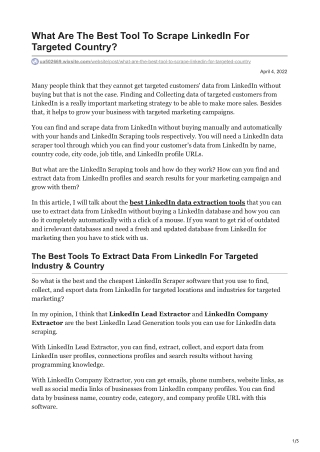 What Are The Best Tool To Scrape LinkedIn For Targeted Country