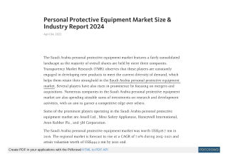 Personal Protective Equipment Market Size & Industry Report 2024