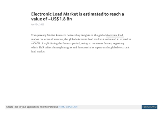Electronic Load Market worth US$ 1.8 Bn by 2027