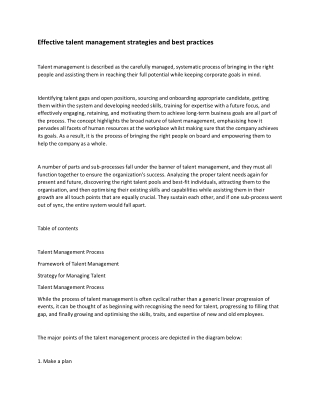 Effective talent management strategies and best practices