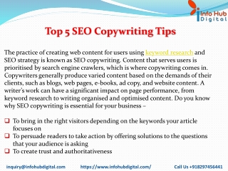 Top 5 SEO Copywriting Tips