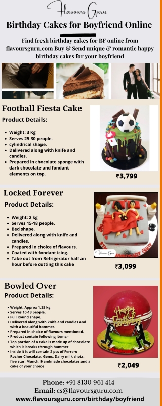 Order Boyfriend Birthday Cake Online in Delhi NCR - Flavours Guru