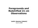Foregrounds and Redshifted 21 cm Observations