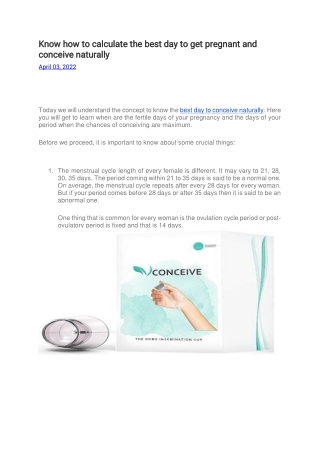 Know how to calculate the best day to get pregnant and conceive naturally