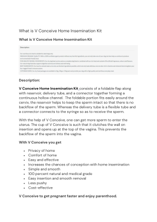 What is V Conceive Home Insemination Kit