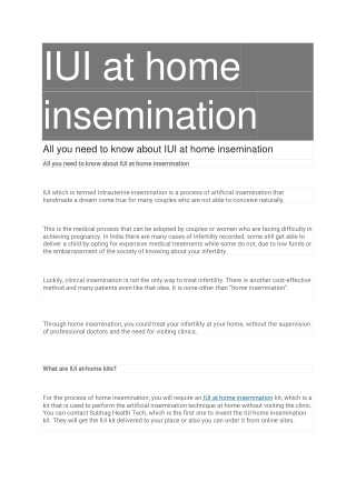 All you need to know about IUI at home insemination