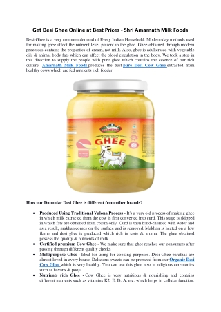 Get Desi Ghee Online at Best Prices in Dholpur Rajasthan