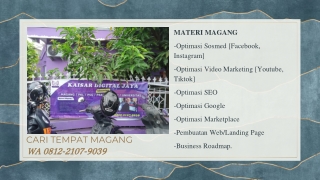 GRATIS! WA 0812-2107-9039, Dimana Tempat Magang