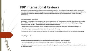 FBP International Reviews