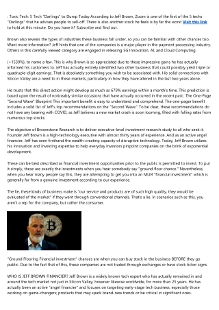 Brownstone Research: Jeff Brown's Tech Investing & Insights