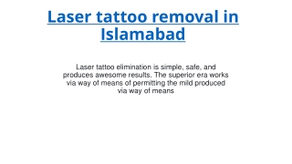 Laser tattoo removal in Islamabad