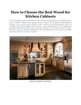 How to Choose the Best Wood for Kitchen Cabinets