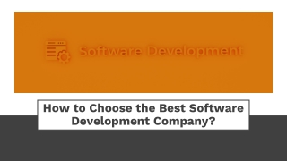 How to choose the best software development company ?