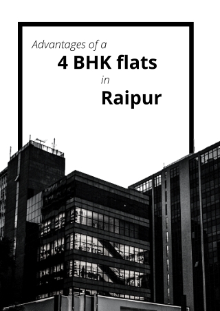 Advantages Of a 4 BHK flats in Raipur