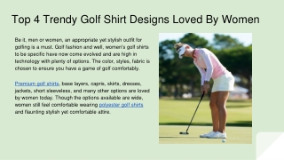 Top 4 Trendy Golf Shirt Designs Loved By Women