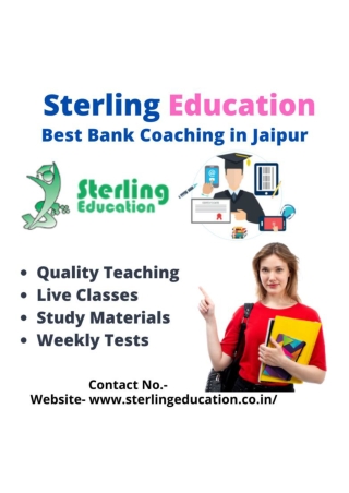 Sterling Education - Best Bank Coaching in Jaipur.