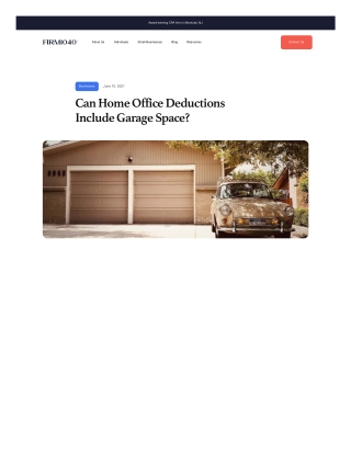 Can Home Office Deductions Include Garage Space