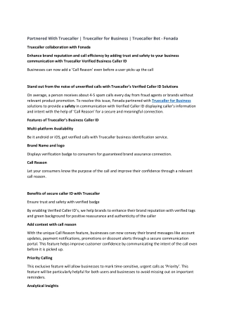 Partnered With Truecaller | Truecaller for Business | Truecaller Bot - Fonada