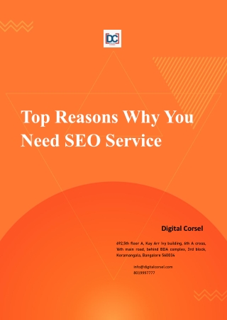 Top Reasons Why You Need SEO Service