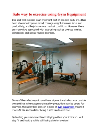 Safe way to exercise using Gym-converted