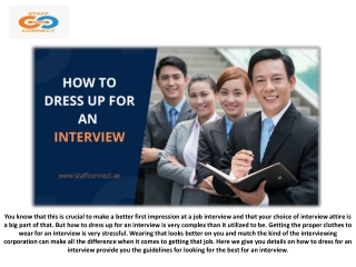 How to Dress Up for an Interview