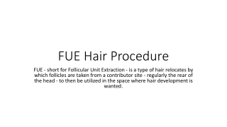 FUE Hair Procedure