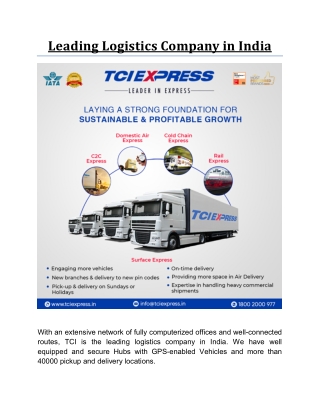 Leading Logistics Company in India