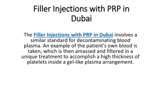 Filler Injections with PRP in Dubai