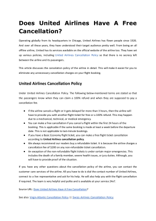 Does United Airlines Have A Free Cancellation?