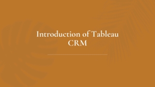 Introduction of Tableau CRM