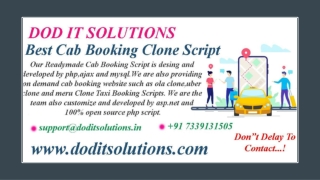 Best Readymade Cab Booking System - DOD IT SOLUTIONS