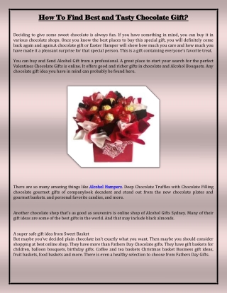 How To Find Best and Tasty Chocolate Gift?