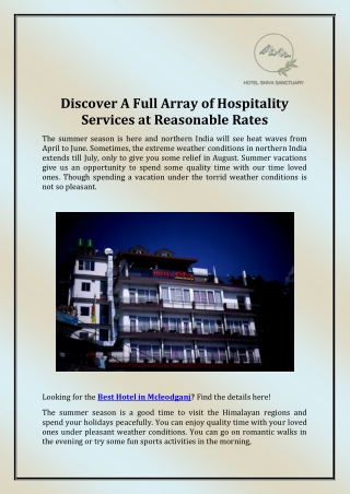 4 Star Hotel in Mcleodganj