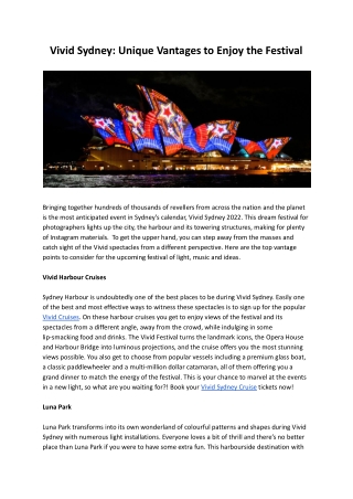 Vivid Sydney_ Unique Vantages to Enjoy the Festival