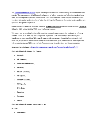Electronic Chemicals Market