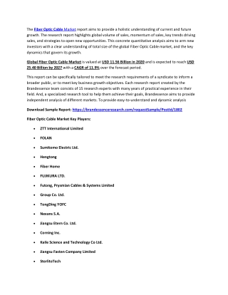 Fiber Optic Cable Market
