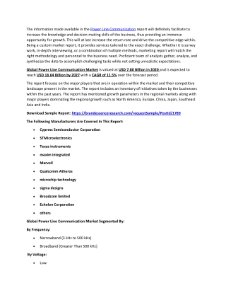 Power Line Communication Market