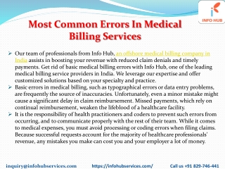 Most Common errors In Medical billing Services