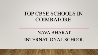 Top CBSE schools in Coimbatore